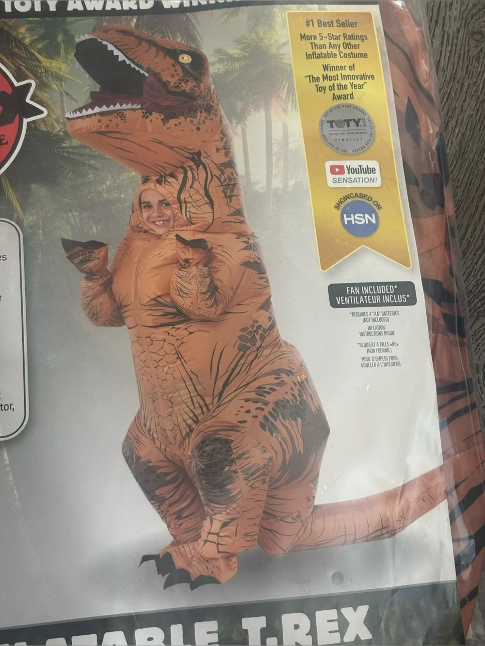 Rubie's Inflatable T-Rex Costume - Orange and Black